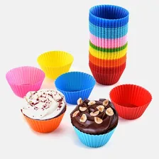 Kit 12 Forminhas Mini Cupcake Bolo Muffin Assadeira Silicone Cor Variadas Foto mini 2