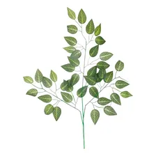 Kit 12 Galho Folha Ficus Artificial Muro Inglês Verde Rajado Foto mini 4