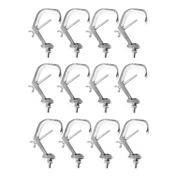 Kit 12 Garra Clamp Gancho Aluminio Para Iluminação Q15 A Q30 Foto 1