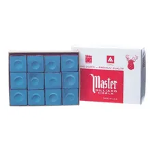 Kit 12 Giz Master Para Taco Bilhar Sinuca Profissional Azul Foto mini 1