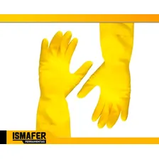 Kit 12 Luva Latex Multiuso Amarela Limpeza Cozinha Serviço Foto mini  3