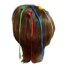 Kit 12 Mechas Aplique De Cabelo Coloridas Com Piranha Foto mini  2