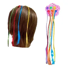 Kit 12 Mechas Aplique De Cabelo Coloridas Com Piranha Foto  mini 1