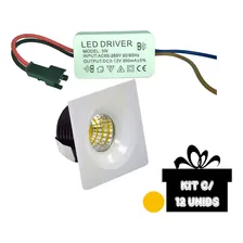 Kit 12 Mini Spot 3w Luz Quente Led Embutir Sanca Gesso 3000k Cor Branco 110/220V BIVOLT Foto mini 2