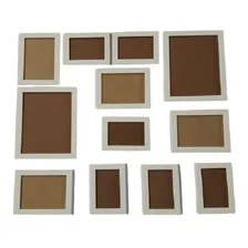 Kit 12 Molduras 6-10x15 + 4-13x18 + 2-20x25 Com Vidro Cor Branco Foto  mini 1