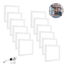 Kit 12 Painel Plafon Led 18w Embutir Quadrado Luminária Frio Estrutura Branco-frio Foto  mini 1