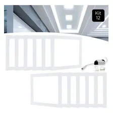 Kit 12 Painel Plafon Led Embutir 25w Quadrado Slim Frio Cor Branco frio Foto  mini 1