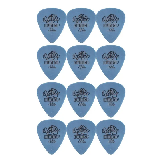 Kit 12 Palhetas Tortex 1,00mm Dunlop Azul Foto 1