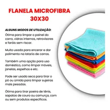 Kit 12 Pano Microfibra Flanela Limpeza Multiuso 30x30cm Foto mini  3