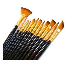 Kit 12 Pinceis Profissional Pintura Óleo AcrÃlica Sem Foto mini 3