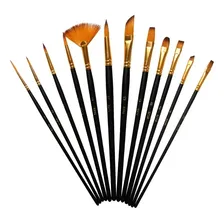 Kit 12 Pinceis Profissional Pintura Óleo AcrÃlica Sem Foto mini 4