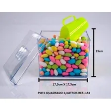 Kit 12 Potes Acrilico Cereais Mantimentos 3,3 L + 12 Conchas Cor Transparente 1192c Foto mini 3