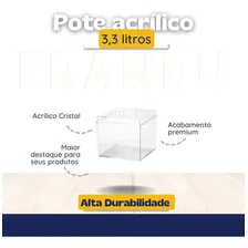 Kit 12 Potes Acrilico Cereais Mantimentos 3,3 L + 12 Conchas Cor Transparente 1192c Foto mini 2
