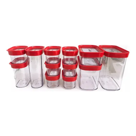 Kit 12 Potes Herméticos Para Mantimentos Helsim Foto 1