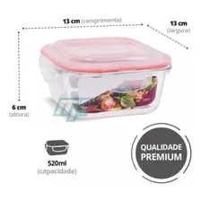 Kit 12 Potes Vidro Hermético Trava Quadrado 520ml Marmita Foto mini 4