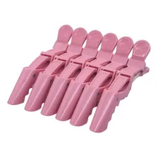 Kit 12 Presilhas Crocodilo Prendedor Cabelo Clips Bico Pato Cor Rosa Foto mini 2
