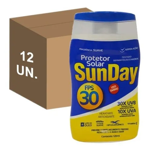 Kit 12 Protetor Solar Sunday Fps 30 120ml Foto 1