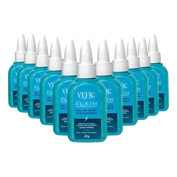 Kit 12 Removedor Cutículas Instantâneo Flash 45ml Vefic Foto 1