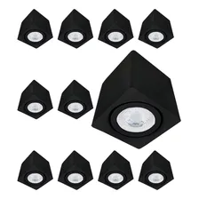 Kit 12 Spot Sobrepor Direcionável Quadrado Dicroica Preto 110v/220v Foto  mini 1