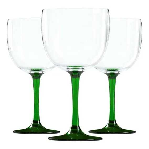 Kit 12 Taças De Gin Verde 580ml Cor Verde Bicolor Foto 1