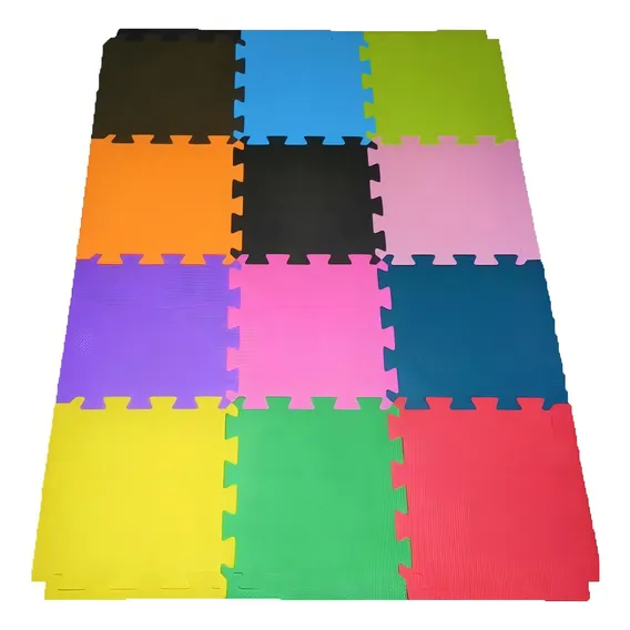 Kit 12 Tapetes Eva 50x50cm 10mm Cores Sortidas Foto 1