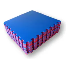 Kit 12 Tatame Tapete Eva 50x50x4cm 40mm Bicolor Azul Vermelh Foto mini 3