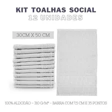 Kit 12 Toalhas Lavabo Social Branco 30x50cm - Dianelli Foto mini 3