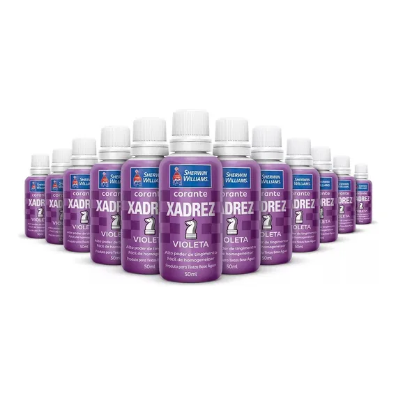 Kit 12 Unidades Corante Xadrez 50ml Cores Cor Violeta Foto 1