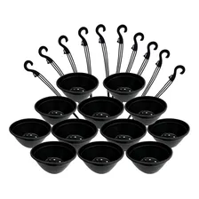 Kit 12 Vasos Cuia 21+12 Alça Haste P/ Pendurar Vasos Plantas Cor Preto Cuia 21 Com Haste Foto  mini 1