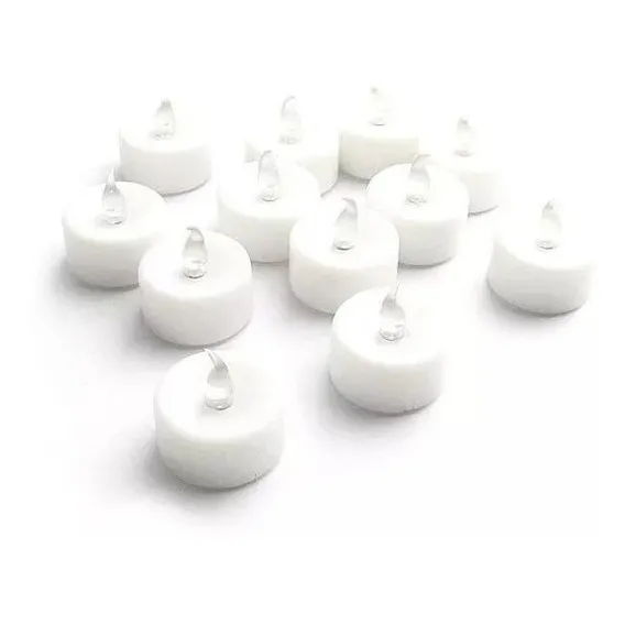 Kit 12 Velas Led Luz Amarela Decorativas Bateria Inclusa Foto 1