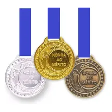 Kit 120 Medalhas Metal 35mm Honra Mérito Ouro Prata Bronze Foto  mini 1