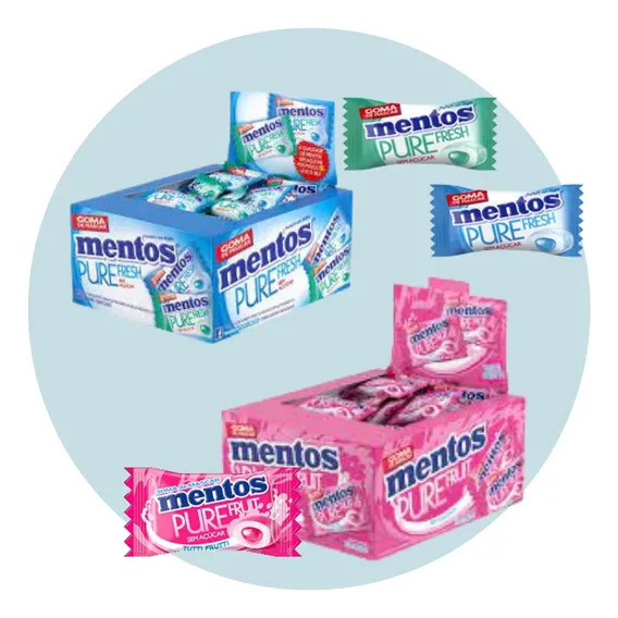 Kit 120 Unidades Mentos Pure Fresh + Mentos Tutti-frutti Foto 1