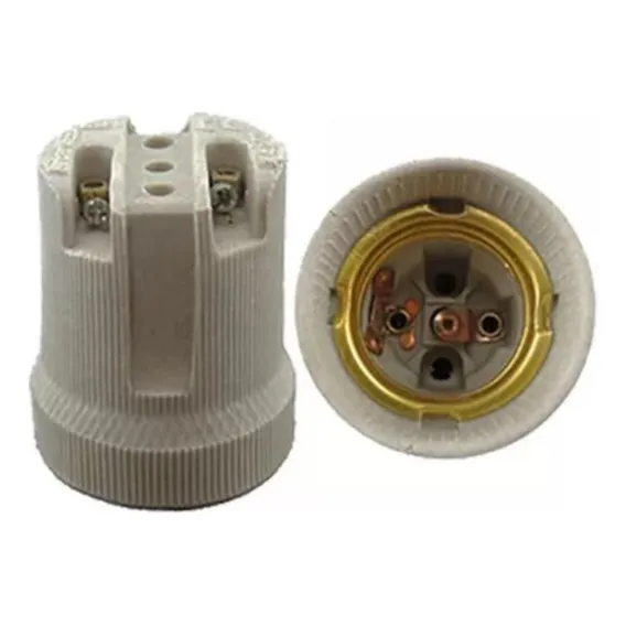 Kit 12x Bocal Porcelana Porta Lâmpada E27 Spot Fertak Cor Branco Foto 1