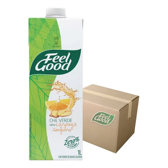 Kit 12x Chá Branco Laranja Com Gengibre Feel Good 1 Litro Foto 1