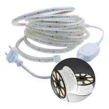 Kit 14 Metros Fita Mangueira Led Chata 6500k 5050 + Conector Cor da luz Branco-frio Tensão de operação 110 VOLT 110V Foto mini 1