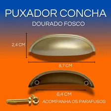Kit 14 Puxador Para M贸veis Modelo Concha Dourado Fosco Foto mini 4