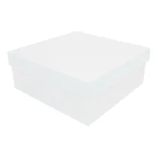 Kit 15 Caixa Quadrada Tampa Sapato 15x15x5 Madeira Pintado Cor Branco Foto  mini 1