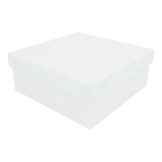 Kit 15 Caixa Quadrada Tampa Sapato 15x15x5 Madeira Pintado Cor Branco Foto 1