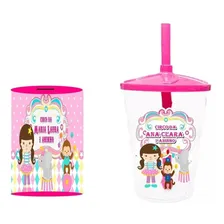 Kit 15 Cofrinhos + 15 Copos Twister Personalizado Circo Rosa Foto mini 1