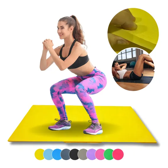 Kit 15 Colchonete Eva Academia Yoga 10mm Escola Academia Cor Amarelo Foto 1