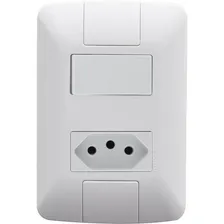 Kit 15 Conjunto 1 Interruptor Simples + 1 Tomada 10a Aria Foto mini 1