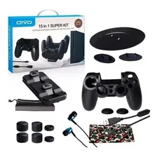 Kit 15 Em 1 De Ps4 Slim E Ps4 Pro Acess贸rios Playstation 4 Cor Preto Foto mini 4