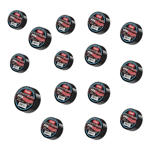 Kit 15 Fitas Isolante 19mm X 10m 1961 (uso Geral) - Fame Cor Preto Foto 1