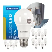 Kit 15 Lâmpadas Led Bulbo 9w Bivolt Soquete E27 Tramontina Cor Da Luz Branca Foto mini 1