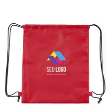 Kit 15 Mochilas Saco Sacochila Poliéster Personalizada Cor Vermelho Lisa Foto  mini 1