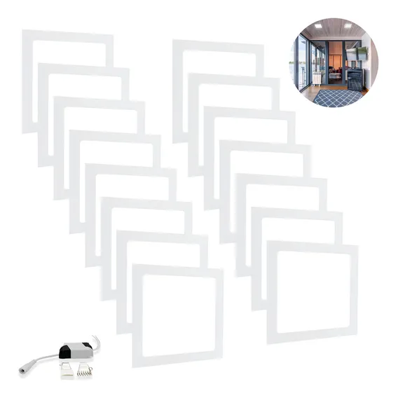 Kit 15 Painel Embutir Plafon Led 18w Quadrado Luminária Slim Cor Branco Frio 110v/220v (bivolt) Foto 1