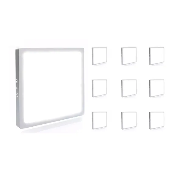 Kit 15 Painel Plafon Led 18w Sobrepor Quadrado Branco Frio Foto 1