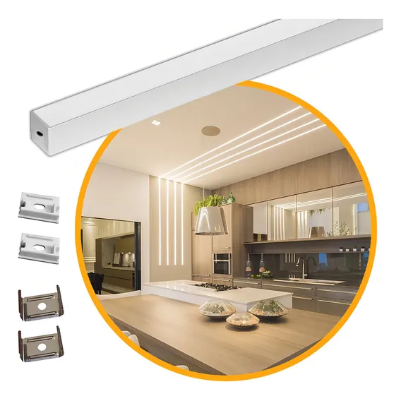 Kit 15 Perfil Sobrepor AlumÃnio 20mm P/ Fita Led F4734 Luz Depende Da Fita Tensão De Operação Depende Da Fita Depende Da Fita Foto 1