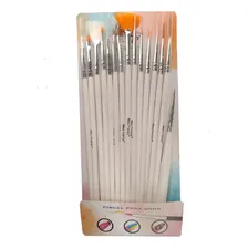 Kit 15 Pincéis De Decorar Unhas Miss Frandy Branco Pu14-1112 Foto  mini 1