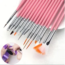 Kit 15 Pincéis Decoração Alongamento Unha Manicure Foto mini 3
